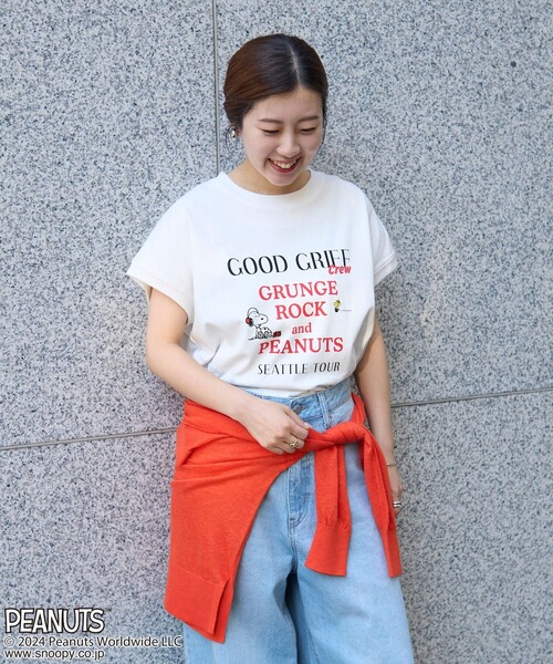 PEANUTS(ピーナッツ)の「PEANUTS(ピーナッツ)×coen フレンチスリーブプリントTシャツ(Tシャツ/カットソー・レディース・オフホワイト/ブラック/イエロー/その他1・M/L)」の11枚目の写真