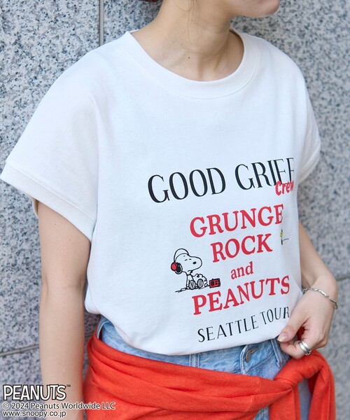 PEANUTS(ピーナッツ)の「PEANUTS(ピーナッツ)×coen フレンチスリーブプリントTシャツ(Tシャツ/カットソー・レディース・オフホワイト/ブラック/イエロー/その他1・M/L)」の12枚目の写真