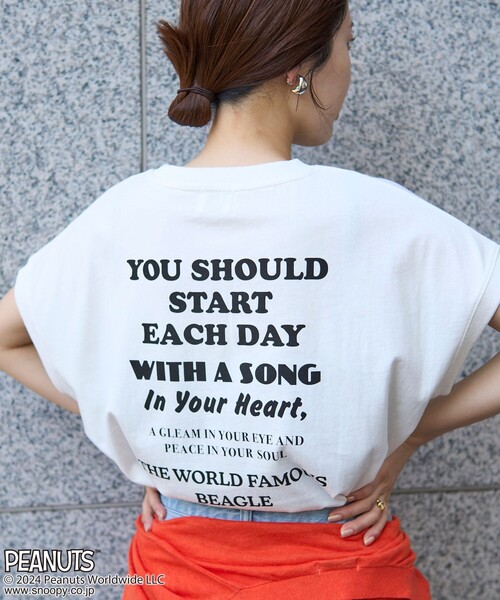 PEANUTS(ピーナッツ)の「PEANUTS(ピーナッツ)×coen フレンチスリーブプリントTシャツ(Tシャツ/カットソー・レディース・オフホワイト/ブラック/イエロー/その他1・M/L)」の13枚目の写真