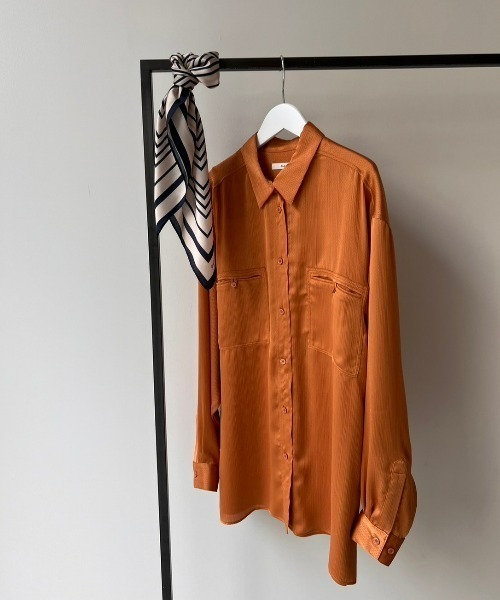 anuke Satin Over Shirts ＋ スカーフ anuke Satin Over Shirts ＋ スカーフ