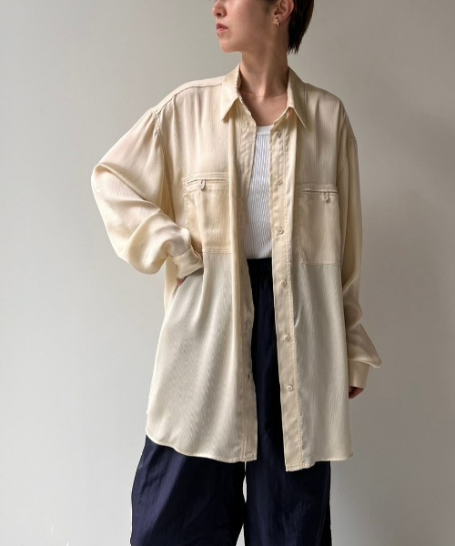 anuke Satin Over Shirts + スカーフ anuke Satin Over Shirts + スカーフ