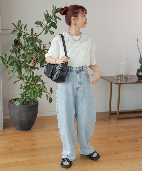 LEPSIM(レプシィム)の「ポコポコプルオーバーSS 129769(Tシャツ/カットソー・レディース・オフホワイト/ブルー/ブラック・FREE)」の11枚目の写真