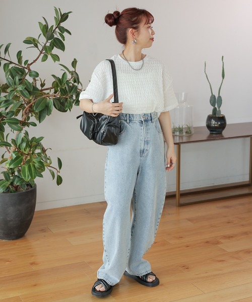 LEPSIM(レプシィム)の「ポコポコプルオーバーSS 129769(Tシャツ/カットソー・レディース・オフホワイト/ブルー/ブラック・FREE)」の13枚目の写真