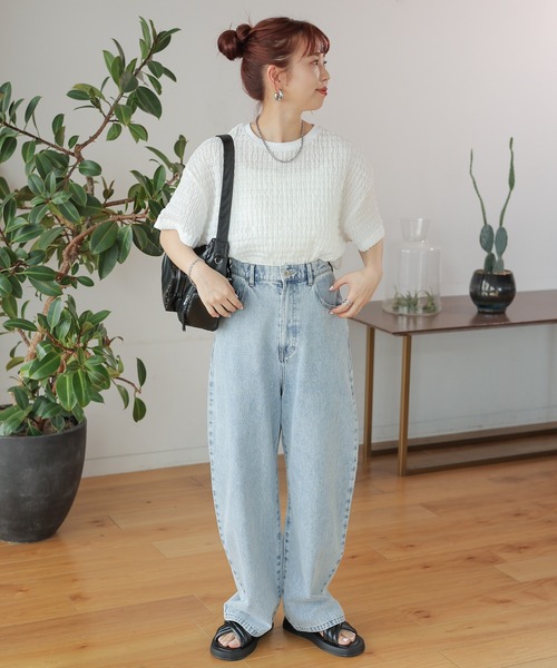 LEPSIM(レプシィム)の「ポコポコプルオーバーSS 129769(Tシャツ/カットソー・レディース・オフホワイト/ブルー/ブラック・FREE)」の14枚目の写真