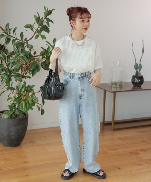 LEPSIM(レプシィム)の「ポコポコプルオーバーSS 129769(Tシャツ/カットソー・レディース・オフホワイト/ブルー/ブラック・FREE)」の15枚目の写真