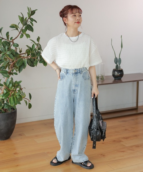 LEPSIM(レプシィム)の「ポコポコプルオーバーSS 129769(Tシャツ/カットソー・レディース・オフホワイト/ブルー/ブラック・FREE)」の20枚目の写真