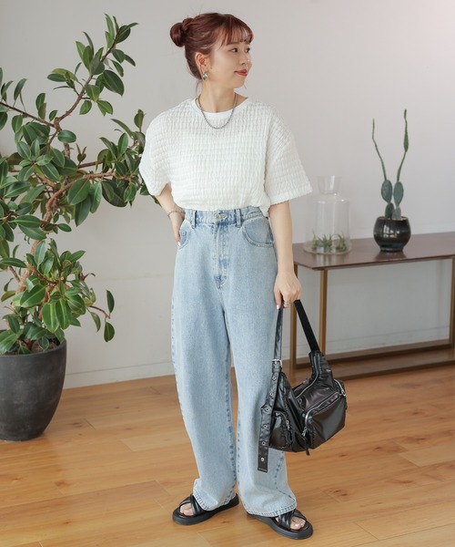 LEPSIM(レプシィム)の「ポコポコプルオーバーSS 129769(Tシャツ/カットソー・レディース・オフホワイト/ブルー/ブラック・FREE)」の21枚目の写真