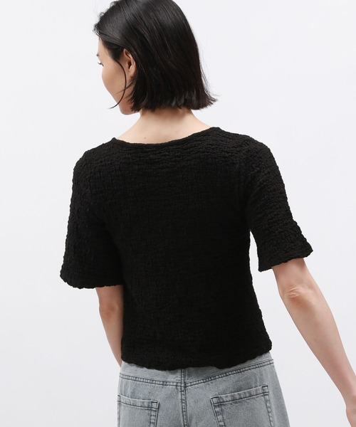 LAKOLE(ラコレ)の「カットジャガードショートカーディガン半袖 / 132259(カーディガン/ボレロ・レディース・ブラック/イエロー/アイボリー・SMALL/MEDIUM)」の17枚目の写真