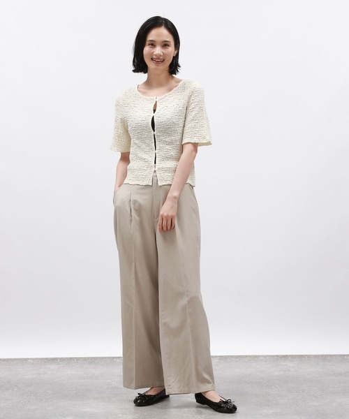 LAKOLE(ラコレ)の「カットジャガードショートカーディガン半袖 / 132259(カーディガン/ボレロ・レディース・ブラック/イエロー/アイボリー・SMALL/MEDIUM)」の20枚目の写真