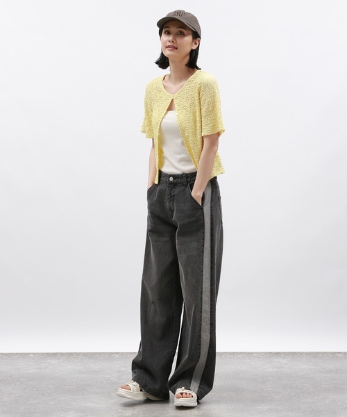 LAKOLE(ラコレ)の「カットジャガードショートカーディガン半袖 / 132259(カーディガン/ボレロ・レディース・ブラック/イエロー/アイボリー・SMALL/MEDIUM)」の18枚目の写真