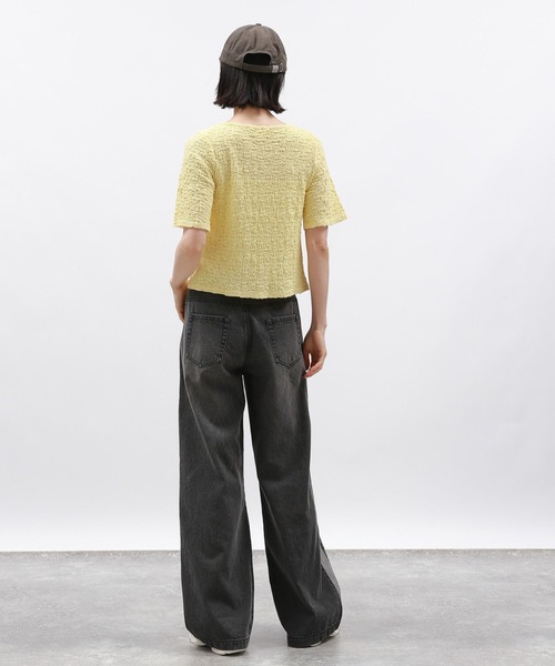 LAKOLE(ラコレ)の「カットジャガードショートカーディガン半袖 / 132259(カーディガン/ボレロ・レディース・ブラック/イエロー/アイボリー・SMALL/MEDIUM)」の8枚目の写真