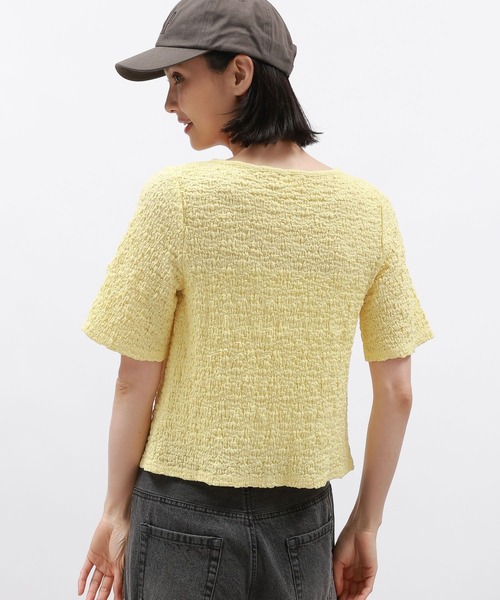 LAKOLE(ラコレ)の「カットジャガードショートカーディガン半袖 / 132259(カーディガン/ボレロ・レディース・ブラック/イエロー/アイボリー・SMALL/MEDIUM)」の10枚目の写真