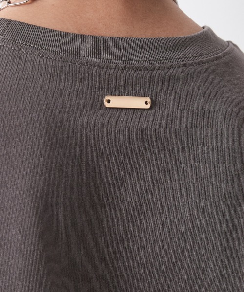 CHIC STYLE（シックスタイル）の「 ロゴプリントTシャツ ＜大きいサイズ有＞シックスタイル　（Tシャツ/カットソー・レディース・モカ/オフホワイト・3L/LL/L/M/5L/4L）」の11枚目の写真