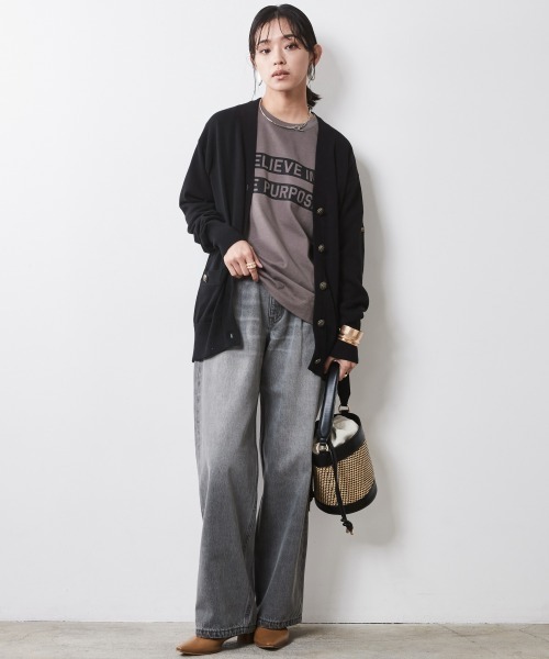 CHIC STYLE（シックスタイル）の「 ロゴプリントTシャツ ＜大きいサイズ有＞シックスタイル　（Tシャツ/カットソー・レディース・モカ/オフホワイト・3L/LL/L/M/5L/4L）」の22枚目の写真