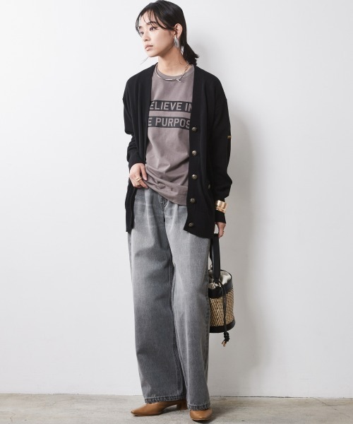 CHIC STYLE（シックスタイル）の「 ロゴプリントTシャツ ＜大きいサイズ有＞シックスタイル　（Tシャツ/カットソー・レディース・モカ/オフホワイト・3L/LL/L/M/5L/4L）」の12枚目の写真