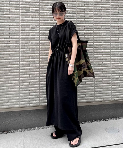 LBC（エルビーシー）の「ワッシャースピンドルリブワンピース（ワンピース・レディース・ブラック/ピンク/ダークオリーブ/ブルー・M）」の2枚目の写真