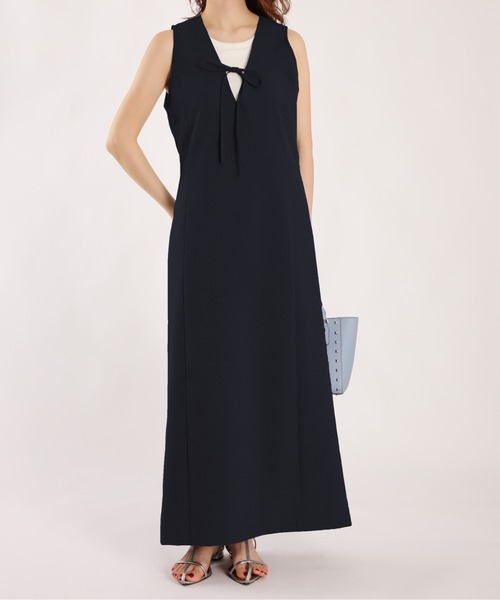 1chaku.（イッチャク）の「深Vネックタイトワンピース（ワンピース・レディース・ダークグレー/ライトグレー/ダークネイビー/ブラック/ライトベージュ/ミント・マルチサイズ）」の6枚目の写真