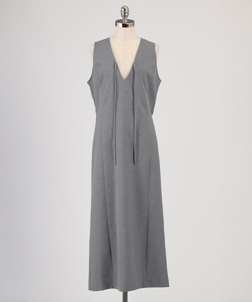 1chaku.（イッチャク）の「深Vネックタイトワンピース（ワンピース・レディース・ダークグレー/ライトグレー/ダークネイビー/ブラック/ライトベージュ/ミント・マルチサイズ）」の8枚目の写真