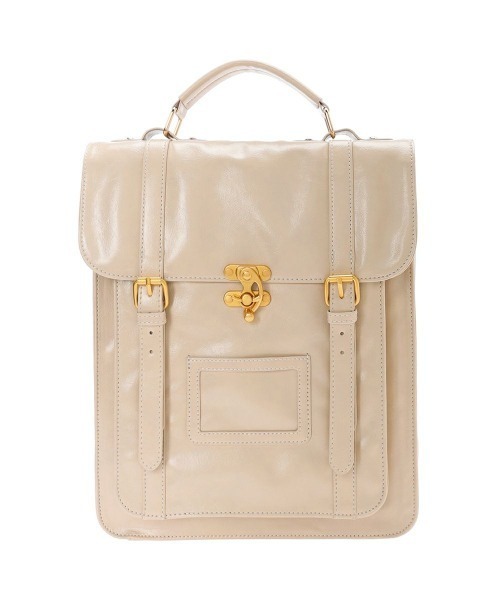 F i.n.t(フィント)の「ダブルベルト縦型サッチェルバッグ/fint(ハンドバッグ・レディース・ブラウン/アイボリー/グリーン・FREE)」の12枚目の写真