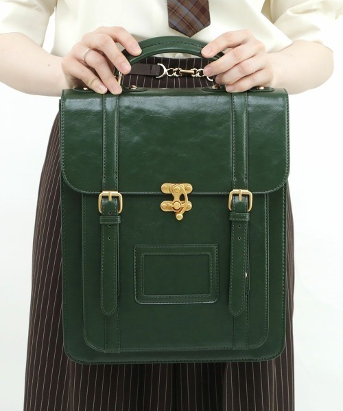 F i.n.t(フィント)の「ダブルベルト縦型サッチェルバッグ/fint(ハンドバッグ・レディース・ブラウン/アイボリー/グリーン・FREE)」の21枚目の写真