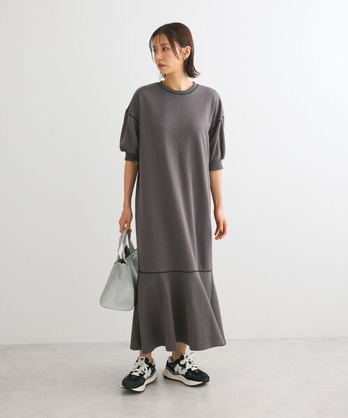 Petit fleur（プチフルール）の「・Petit Fleur カラーstウラケワンピース（ワンピース・レディース・ブラック/杢グレー/チャコールグレー・FREE）」の6枚目の写真