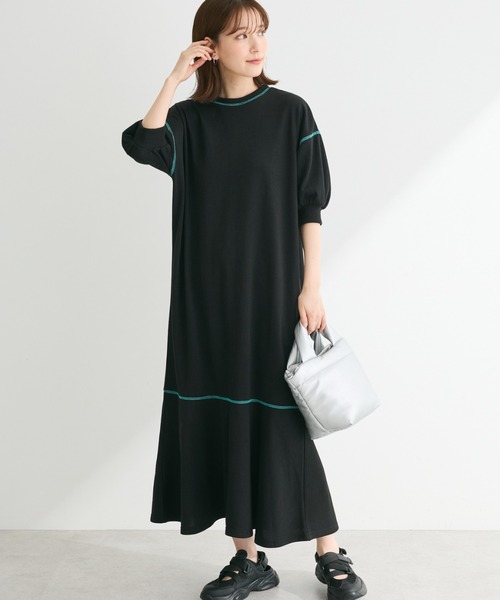 Petit fleur（プチフルール）の「・Petit Fleur カラーstウラケワンピース（ワンピース・レディース・ブラック/杢グレー/チャコールグレー・FREE）」の2枚目の写真