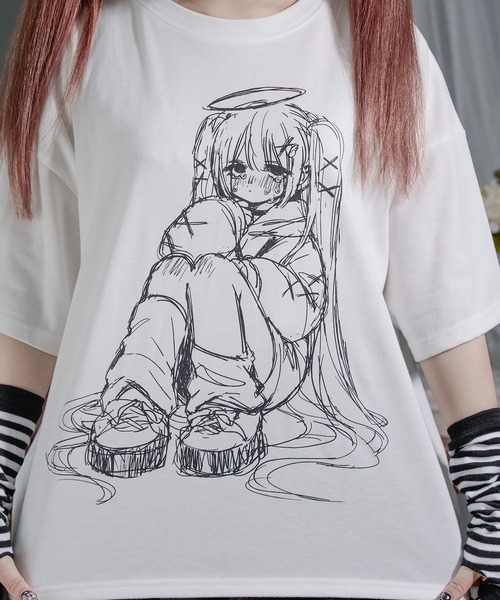 Pal elfy(パルエルフィー)の「イラストT(Tシャツ/カットソー・レディース・ブラック/オフホワイト・フリー)」の7枚目の写真