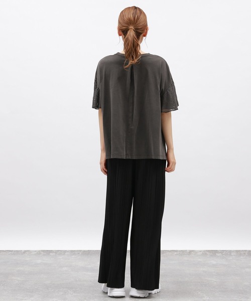 LAKOLE（ラコレ）の「袖メッシュアソートロゴT / 143177（Tシャツ/カットソー・レディース・グリーン/チャコール/アイボリー・FREE）」の6枚目の写真