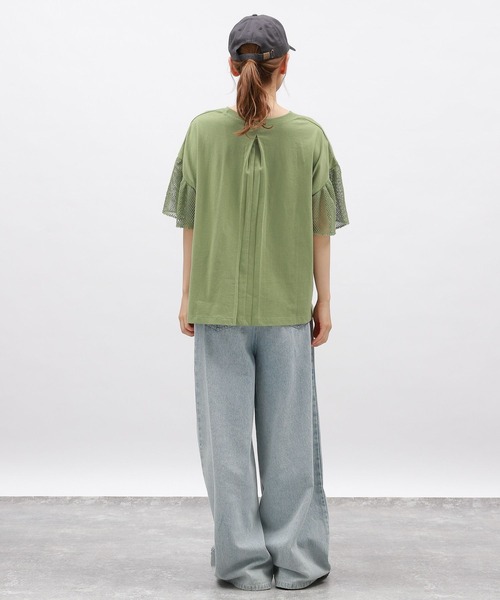 LAKOLE（ラコレ）の「袖メッシュアソートロゴT / 143177（Tシャツ/カットソー・レディース・グリーン/チャコール/アイボリー・FREE）」の17枚目の写真