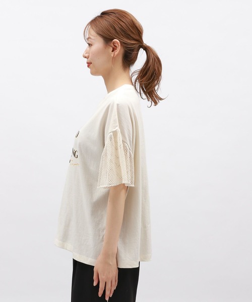 LAKOLE（ラコレ）の「袖メッシュアソートロゴT / 143177（Tシャツ/カットソー・レディース・グリーン/チャコール/アイボリー・FREE）」の21枚目の写真