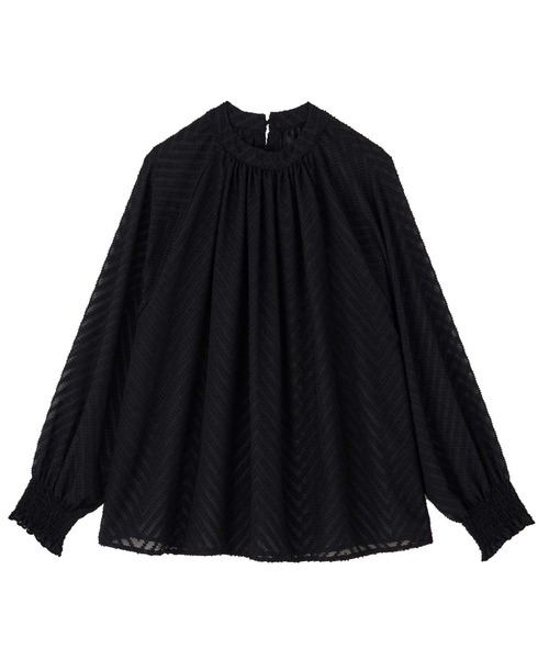GeeRA（ジーラ）の「シアーシャギージャガードブラウス（シャツ/ブラウス・レディース・アイボリー/ブラック・MEDIUM/LARGE）」の11枚目の写真