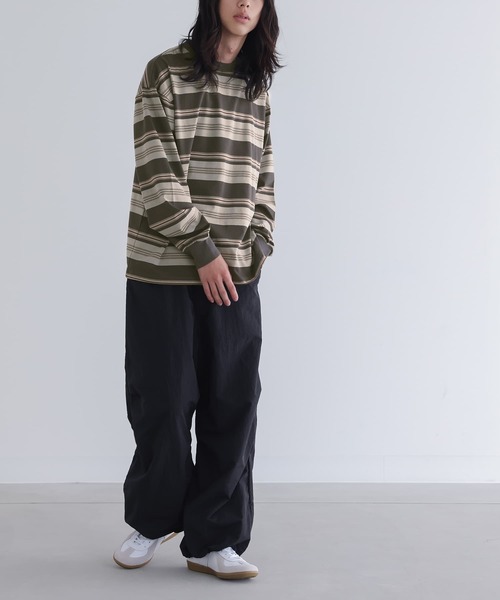 n'OrLABEL（ノアールレーベル）の「『マルチボーダーロングスリーブTシャツ』（Tシャツ/カットソー・メンズ・ネイビー/チャコール・L/M）」の5枚目の写真