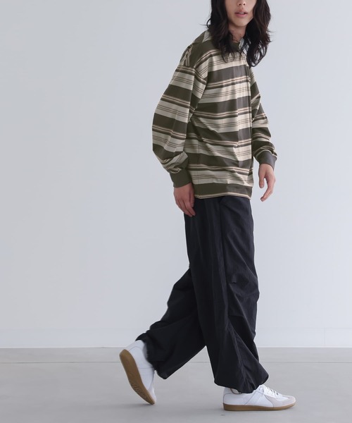 n'OrLABEL（ノアールレーベル）の「『マルチボーダーロングスリーブTシャツ』（Tシャツ/カットソー・メンズ・ネイビー/チャコール・L/M）」の6枚目の写真