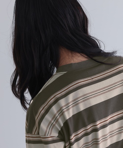 n'OrLABEL（ノアールレーベル）の「『マルチボーダーロングスリーブTシャツ』（Tシャツ/カットソー・メンズ・ネイビー/チャコール・L/M）」の9枚目の写真