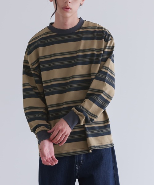 n'OrLABEL（ノアールレーベル）の「『マルチボーダーロングスリーブTシャツ』（Tシャツ/カットソー・メンズ・ネイビー/チャコール・L/M）」の11枚目の写真