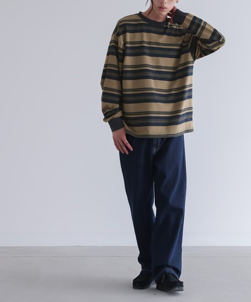 n'OrLABEL（ノアールレーベル）の「『マルチボーダーロングスリーブTシャツ』（Tシャツ/カットソー・メンズ・ネイビー/チャコール・L/M）」の14枚目の写真