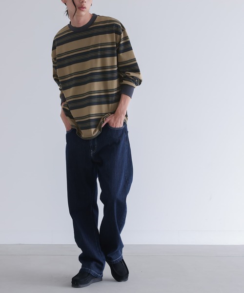 n'OrLABEL（ノアールレーベル）の「『マルチボーダーロングスリーブTシャツ』（Tシャツ/カットソー・メンズ・ネイビー/チャコール・L/M）」の15枚目の写真