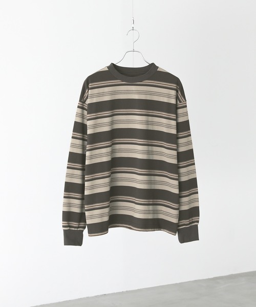 n'OrLABEL(ノアールレーベル)の「『マルチボーダーロングスリーブTシャツ』(Tシャツ/カットソー・メンズ・ネイビー/チャコール・L/M)」の17枚目の写真