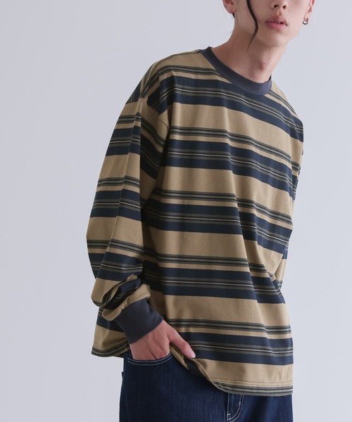 n'OrLABEL（ノアールレーベル）の「『マルチボーダーロングスリーブTシャツ』（Tシャツ/カットソー・メンズ・ネイビー/チャコール・L/M）」の10枚目の写真