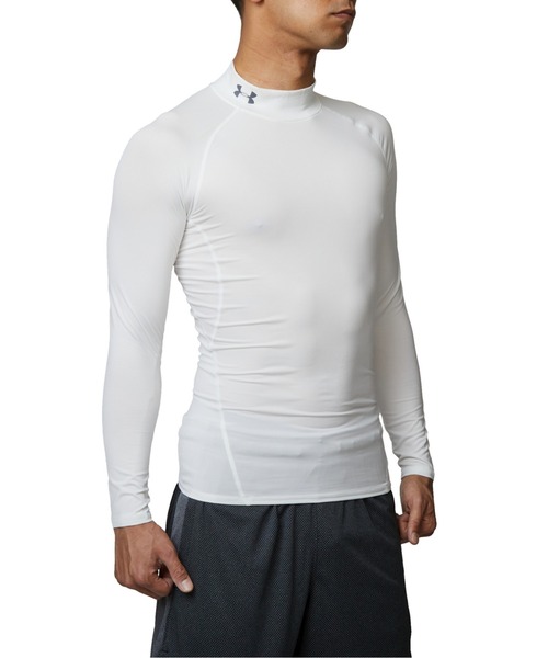 UNDER ARMOUR（アンダーアーマー）の「UAヒートギアアーマー ロングスリーブ モックネック シャツ（トレーニング/メンズ）（Tシャツ/カットソー・メンズ・レッド/ブラック/ホワイト/ネイビー・M/L/2XL/S/XL/3XL）」の2枚目の写真