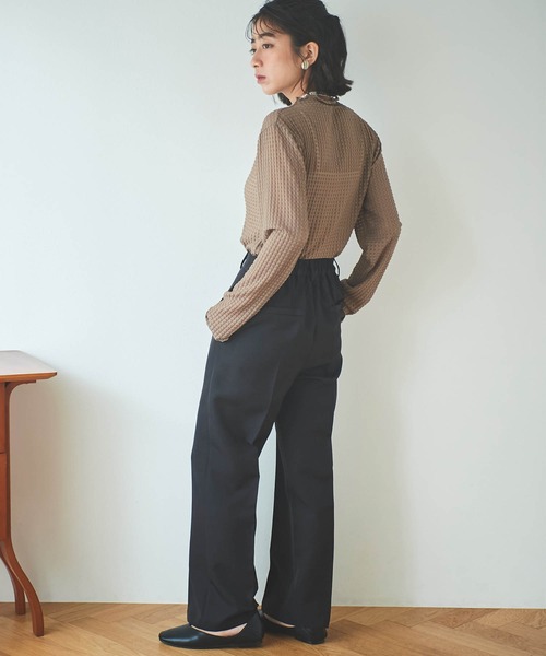mil（ミル）の「【5サイズ展開】センタープレスストレートパンツ（その他パンツ・レディース・テラコッタ/ライラック/ブラック/グレイッシュベージュ/カーキ・S-Regular/M-Short/S-Short/フリー/M-Regular）」の10枚目の写真