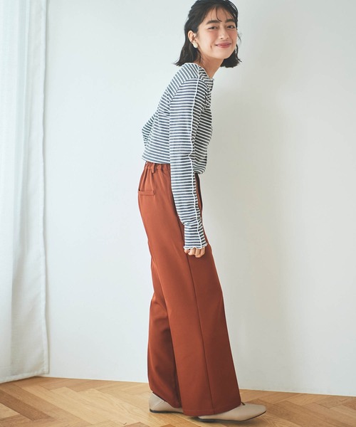 mil（ミル）の「【5サイズ展開】センタープレスストレートパンツ（その他パンツ・レディース・テラコッタ/ライラック/ブラック/グレイッシュベージュ/カーキ・S-Regular/M-Short/S-Short/フリー/M-Regular）」の18枚目の写真