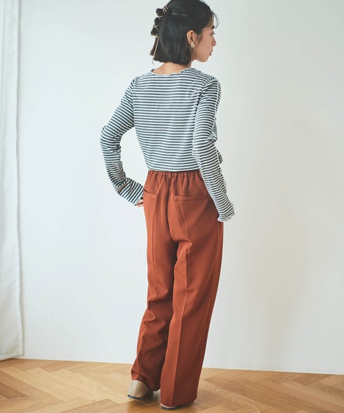 mil（ミル）の「【5サイズ展開】センタープレスストレートパンツ（その他パンツ・レディース・テラコッタ/ライラック/ブラック/グレイッシュベージュ/カーキ・S-Regular/M-Short/S-Short/フリー/M-Regular）」の19枚目の写真