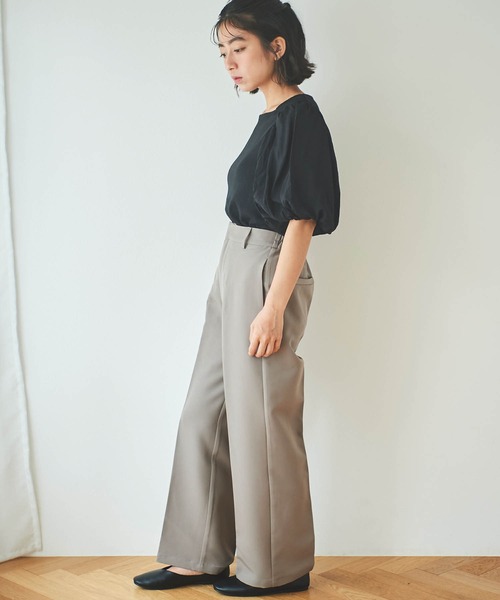 mil（ミル）の「【5サイズ展開】センタープレスストレートパンツ（その他パンツ・レディース・テラコッタ/ライラック/ブラック/グレイッシュベージュ/カーキ・S-Regular/M-Short/S-Short/フリー/M-Regular）」の22枚目の写真