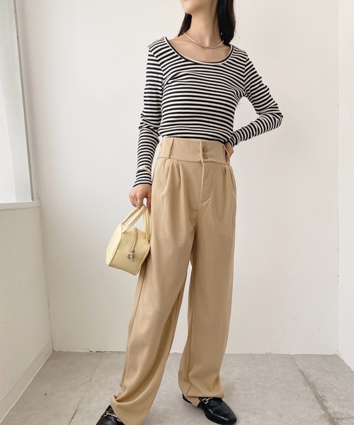 United store(ユナイテッドストア)の「ハイウエストスラックス(スラックス・レディース・モカ/ホワイト/ブラック・M/L)」の13枚目の写真