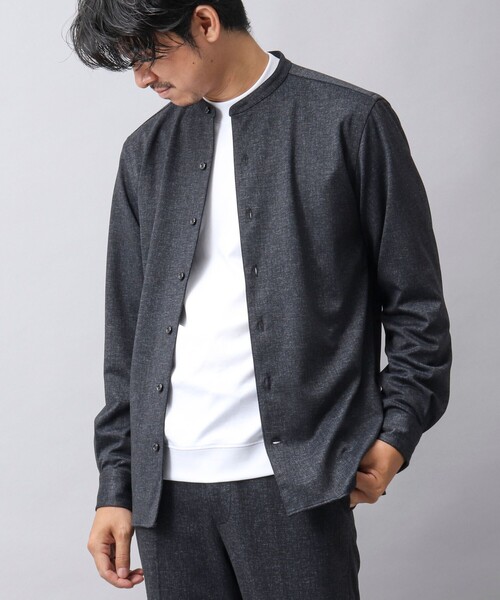 NOLLEY’S（ノーリーズ）の「【ACTIVE SECT】《限定展開 / イージーケア》ハイストレッチ バンドカラーシャツ（シャツ/ブラウス・メンズ・ダークネイビー/ライトグレー・S/M/L/XL）」の3枚目の写真