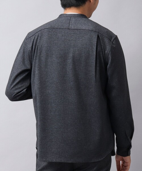 NOLLEY’S（ノーリーズ）の「【ACTIVE SECT】《限定展開 / イージーケア》ハイストレッチ バンドカラーシャツ（シャツ/ブラウス・メンズ・ダークネイビー/ライトグレー・S/M/L/XL）」の7枚目の写真