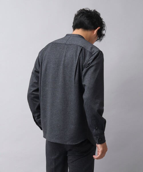 NOLLEY’S（ノーリーズ）の「【ACTIVE SECT】《限定展開 / イージーケア》ハイストレッチ バンドカラーシャツ（シャツ/ブラウス・メンズ・ダークネイビー/ライトグレー・S/M/L/XL）」の8枚目の写真
