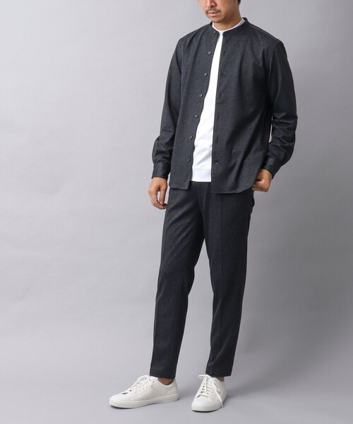 NOLLEY’S（ノーリーズ）の「【ACTIVE SECT】《限定展開 / イージーケア》ハイストレッチ バンドカラーシャツ（シャツ/ブラウス・メンズ・ダークネイビー/ライトグレー・S/M/L/XL）」の11枚目の写真