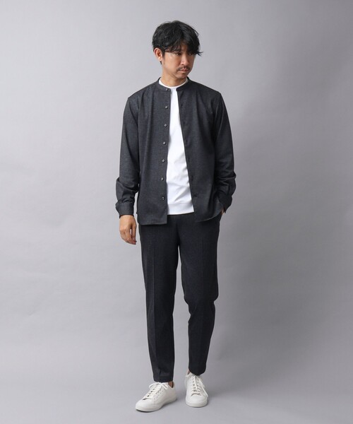 NOLLEY’S（ノーリーズ）の「【ACTIVE SECT】《限定展開 / イージーケア》ハイストレッチ バンドカラーシャツ（シャツ/ブラウス・メンズ・ダークネイビー/ライトグレー・S/M/L/XL）」の12枚目の写真